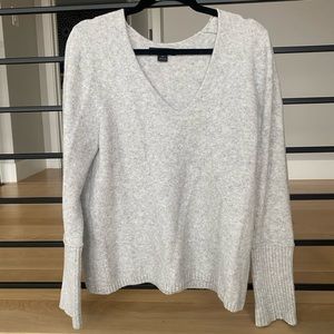 Something navy v neck grey sweater